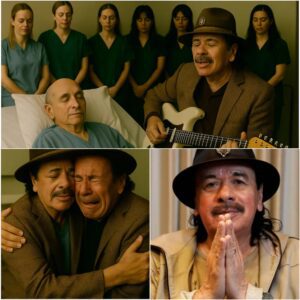 This afternoon, London’s hospital halls fell unusually silent as Carlos Santana quietly arrived, carrying the same old electronic guitar that had followed him through decades