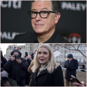 “Stephen Colbert mocked Karoline Leavitt on live TV, but her husband unexpectedly responded, leaving the entire studio stunned”