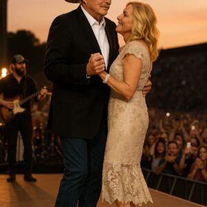 SHOCKING MOMENT: “I just want to dance with you…” — It wasn’t part of the setlist. It wasn’t in a music video. It happened right there, in the middle of the crowd, beneath the blazing stage lights. And when Alan Jackson suddenly reached for his wife and pulled her into his arms, the audience was left utterly stunned…