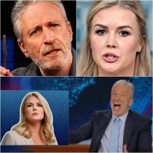 Jon Stewart’s savage joke—“Your brain missed makeup”—sends Karoline Leavitt spiraling on live TV.