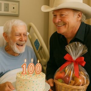 Dick Van Dyke celebrated his 100th birthday with joy, but the moment that touched hearts most was quiet and deeply personal. At his hospital bedside, Alan Jackson sat softly and began to sing one of Van Dyke’s most beloved songs. The country legend’s voice — gentle, reverent, and rich with gratitude — filled the room. Each note seemed to honor not just a century of life, but the laughter, music, and memories Van Dyke had gifted the world.