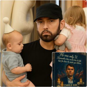 After Charlie Kirk’s passing, Eminem pledged to cover all living and educational expenses for Kirk’s two children.