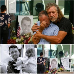 Robert Plant Comforts Grieving Father at Charlie Kirk Memorial in Phoenix: A Nation Mourns Together nn