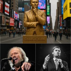 Legendary singer Barry Gibb has pledged $2.5 million to build a massive bronze statue of Charlie Kirk at Detroit’s Ford Field, honoring his lasting legacy. Fans are eagerly anticipating the mysterious inscription Nicks has insisted be engraved at the statue’s base_cz