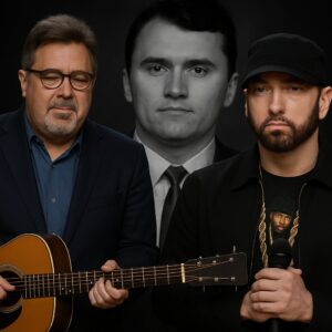 Vince Gill and Eminem turned grief into a haunting tribute, honoring Charlie Kirk as millions watched across America.