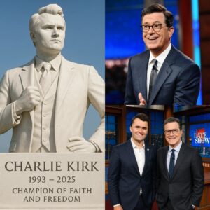 Following the Sh0cking News of Charlie Kirk’s D3ath, Stephen Colbert Teams Up with Detroit Lions Owners to Donate $2.5 Million for Bronze Statue at Ford Field — The Mysterious Inscription That Stunned the Nation_nh