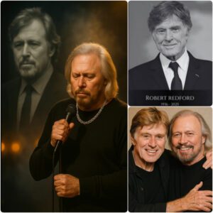 Barry Gibb bid farewell to Robert Redford with a powerful ballad, a heartfelt tribute to their lasting bond. Each note was a promise that their connection would never fade.