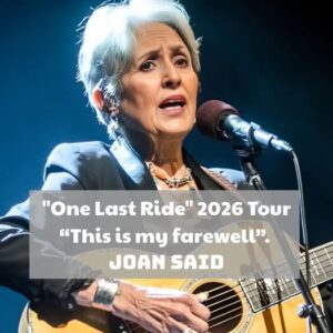 At 84, Joan Baez Announces 2026 ‘ONE LAST RIDE’ Tour, A Farewell Filled With Memories, Surprises, and Songs That Changed the World.