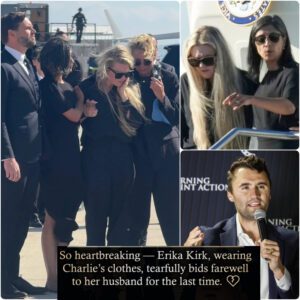 So devastating — Erika Kirk, wearing Charlie’s jacket, stood alone in the quiet of their home, her heart breaking as she whispered a final goodbye