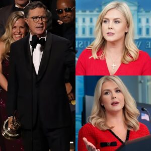 “Do You Think You Deserve That Award?” — Karoline Leavitt Confronts Stephen Colbert Over His Emmy, But His 13-Word Retort Left Hollywood Speechless_nh