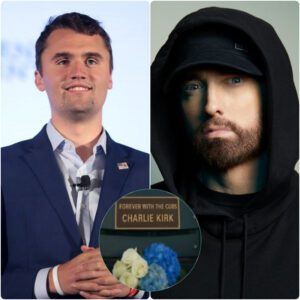 Eminem dedicated a permanent empty seat in memory of Charlie Kirk, engraved with “Forever in the of Music – Charlie Kirk.”