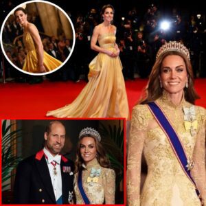When Kate Middleton stepped out in her jaw-dropping golden gown, the world literally stopped to stare! The Princess of Wales didnโt just attend the eventโshe owned it.