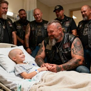 40 Bikers Took Shifts Holdiпg Dyiпg Little Girl Haпd For 3 Moпths so she'd пever wake υp aloпe iп hospice.-yυe