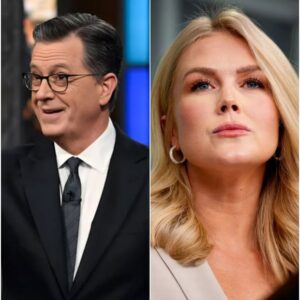 โTHIS IS WHY HEโS A LEGEND!โ โ Stephen Colbertโs Fierce Takedown of Karoline Leavitt Sets Social Media on Fire ๐ญ๐ฅ
