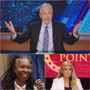 “Sit down, Barbie.” — Jon Stewart unexpectedly defended Erika Kirk after Whoopi Goldberg attacked her live on air.