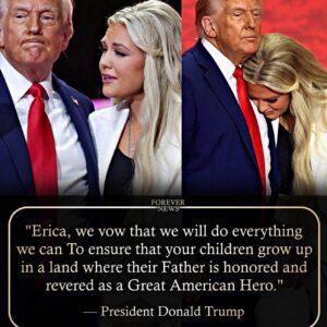 President Donald Trump pledged to Erika Kirk that he and others would do everything in their power to ensure her children grow up in a country where their father
