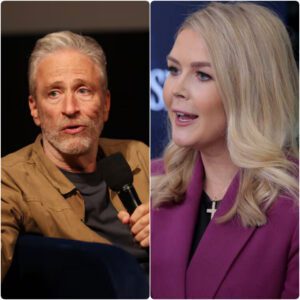 🚨 “YOU WERE BEATEN — PAY NOW!” — Jon Stewart hits Karoline Leavitt and the network with a jaw-dropping $50 MILLION lawsuit