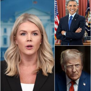 💔 “She’s DESTROYING HERSELF just to SAVE HIM” – Karoline Leavitt spirals into emotional turmoil after defending Donald Trump by attacking Barack Obama