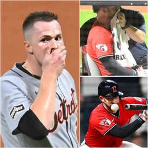 Baseball tragedy: David Fry collapses after Tarik Skubal hits a 99 mph fastball. The stadium falls silent as Fry is taken away on a stretcher...