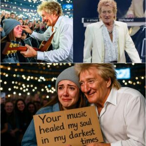 In the middle of his sold-out Los Angeles show with 90,000 fans cheering, Rod Stewart noticed a small sign held tightly by a young listener