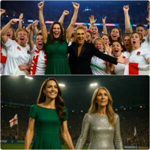 Kate Middleton shocked the world at the Womenโs Rugby World Cup โ walking out hand-in-hand with Celine Dion before delivering a duet that left millions in tears.