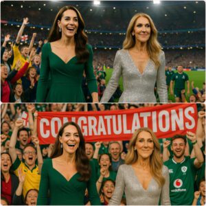 Kate Middleton and Celine Dion stunned the world at the Womenโs Rugby World Cup โ walking out hand in hand before delivering a duet so powerful it left athletes.