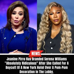 Jeanine Pirro directly blasted Serena Williams as “utterly ridiculous” after she called for a boycott of a New York hotel over cotton plant décor in the hallway...