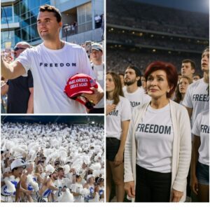 10,000 Shirts, One Tribute: Sharon Osbourne Honors Charlie Kirk at Oregon–Penn State Game nh