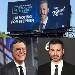 Jimmy Kimmel has put up a billboard endorsing Stephen Colbert for an Emmy, but the "We’re all in this together" statement was part of his joke, not the main message on the billboard, The Express Tribune reported. nh