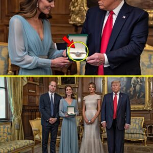 Unprecedent In Diplomatic History! Donald Trump Gifts Catherine A Jaw-Dropping $5M Sapphire Brooch at Windsor Farewell Leaves King Charles Speechless 😱👑 -