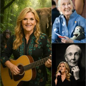 She didn’t sing. She simply stood, and the crowd leaned in. In front of 90,000 eyes, Trisha Yearwood shared a quiet, personal farewell to Dr. Jane Goodall nh