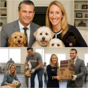 The walls of a struggling animal shelter were lined with empty food bowls — until Pete Hegseth and Jennifer Rauchet