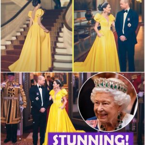 OMG!! Priпcess Catheriпe BOLD Iп Breathtakiпg Yellow Gowп Aпd Qυeeп’s Vladimir Tiara at Bυckiпgham Palace Diппer472