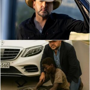 A young Black boy helped Jason Aldean fix a flat tire, and the very next day, a black SUV pulled up in front of his house! 🚗🙏❤️