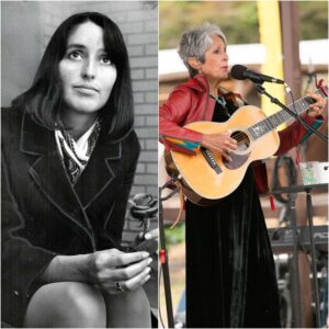 No one expected the silence. Under the soft amber lights of the old amphitheater, the crowd of thousands hushed as Joan Baez stepped forward — her hair now silver, her figure slender and still.
