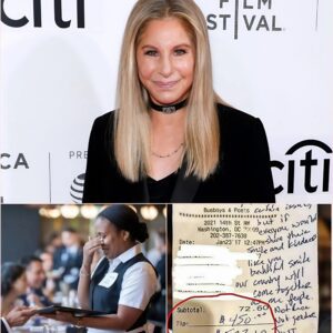 BREAKING: Waitress Sees Barbra Streisand’s Bill, Reads the Note — and Bursts into Tears. ws