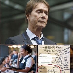 💔 BREAKING: Waitress Sees Cliff Richard’s Bill, Reads the Note — and Bursts into Tears. ws