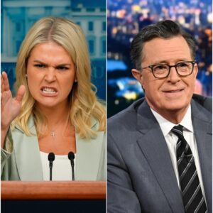 SPOTLIGHT SHOWDOWN: She came for glory — but Stephen Colbert turned it into her live-TV nightmare. Karoline Leavitt stormed The Late Show with smug confidence and razor-sharp talking points…