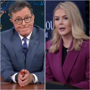 A TRUMP SPOKESPERSON WALKED ONTO COLBERT’S STAGE FOR A FIGHT, BUT HIS RESPONSE LEFT HER SPEECHLESS