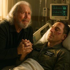 In the quiet light of a hospital room, BARRY GIBB KNELT BESIDE A HERO, praying for Chad Millward — the brave pilot who risked everything to save more than forty lives.TT