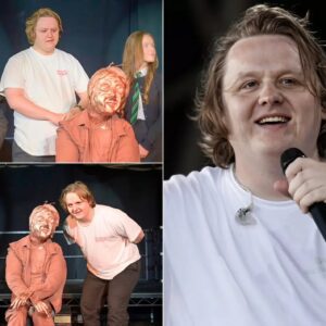 Lewis Capaldi Struggles to Contain His Emotions as He Poses With Uncanny Bronze Statue of Himself Created by Students. ws