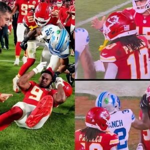 Chaos Under the Lights: What Really Happened in the Chiefs–Lions Postgame Brawl That Shook Sunday Night Football 🏈🔥 - H