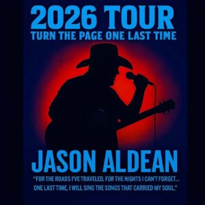 At 48, Jason Aldean — the gravel-voiced powerhouse of American country rock — has announced his 2026 farewell tour: Turn the Page One Last Time.