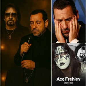 🎼 Few people know: The sudden passing of Ace Frehley has brought back memories of a classic song that Adam Sandler once performed in a film featuring Frehley — a detail filled with unexpected meaning.