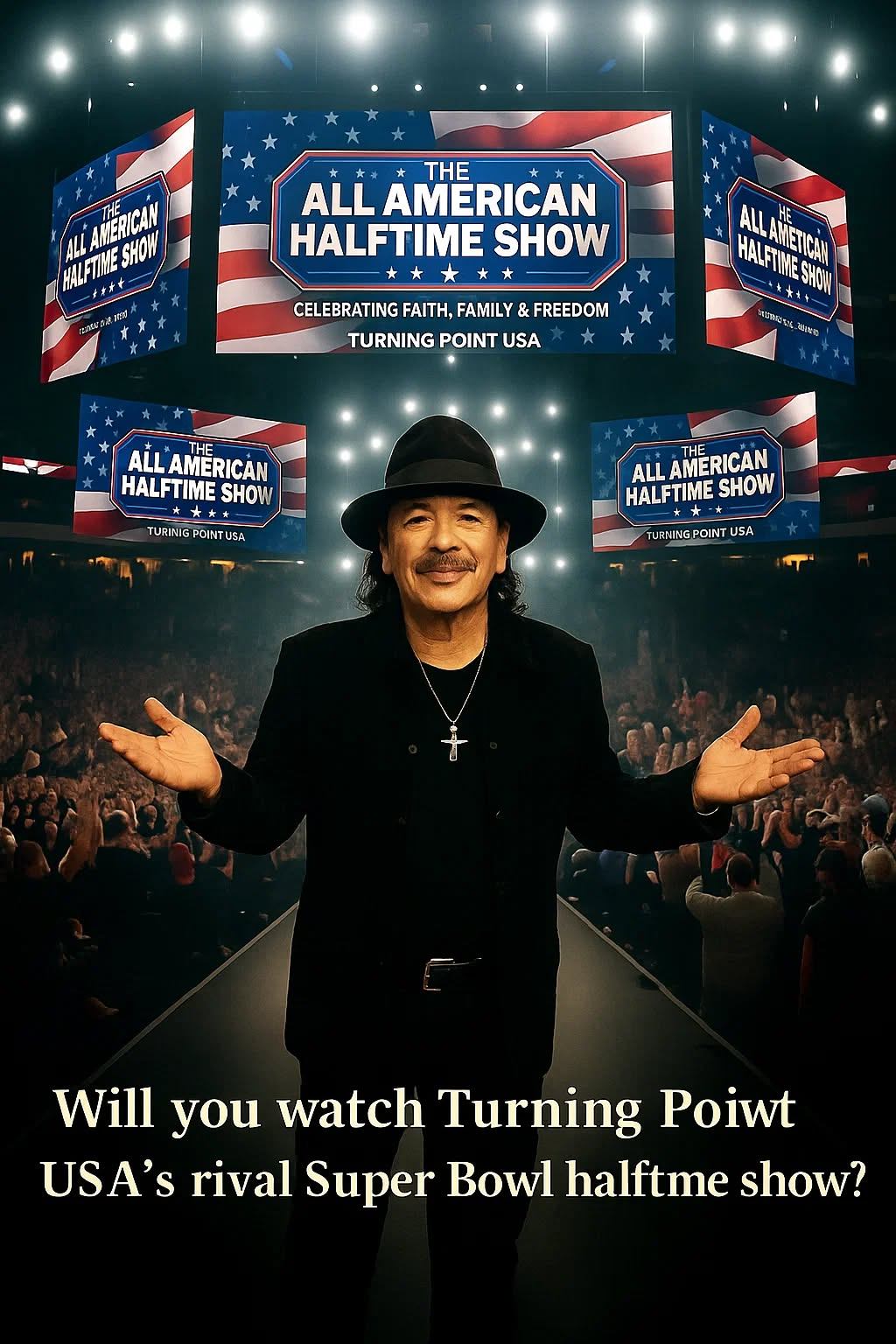 Carlos Santana Joins “The All-American Halftime Show” — A Performance That Could Redefine Super Bowl History