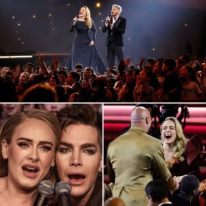 No one expected Adele to appear quietly on stage, then immediately bring Adam Lambert up on stage — a moment that stunned the entire audience as they sang a duet. nh
