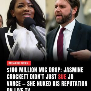 “$100 Million Mic Drop: Jasmine Crockett Didn’t Just Sue JD Vance—She Nuked His Reputation on Live TV