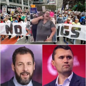 BREAKING: Comedian Adam Sandler has been issued a permanent ban after discovering that the Chicago Elementary Teacher who mocked the assassination of Charlie Kirk with a brutal gun gesture at the No Kings rally, whose viral post,