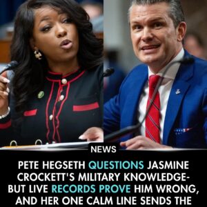 Pete Hegseth just challenged Jasmine Crockett’s military knowledge — but seconds later