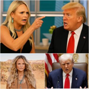 The moment Donald T.r.u.m.p pointed toward the band and said, “Play The House That Built Me,” — it was already too late. Miranda Lambert was watching, live, and she wasn’t staying silent this time.